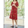 thumbnail image 3 of Avidlove Women's Short Sleeve Nightgown Long Sleepshirts V Neck Sleep Dress Below Knee Length Sleepwear, 3 of 5