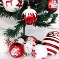 thumbnail image 1 of Puntoco Juego de caja de regalo con colgante de árbol de Navidad de 16 piezas/6 cm con bolas de Navidad y bolas galvanizadas rojas y blancas para decoración navideña, 1 of 9