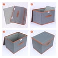 thumbnail image 3 of Unique Bargains Storage Cube Storage Bin with Handles Collapsible Storage Basket Grey, 3 of 7