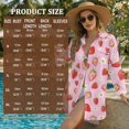 thumbnail image 7 of Xixirimido Pink Strawberry Daisy Print Women's Casual Beach Cover Up Shirt Dress Long Sleeve Button Down Swimwear Cover Up with Side Slits and Curved Hem, Size 3XL, 7 of 7