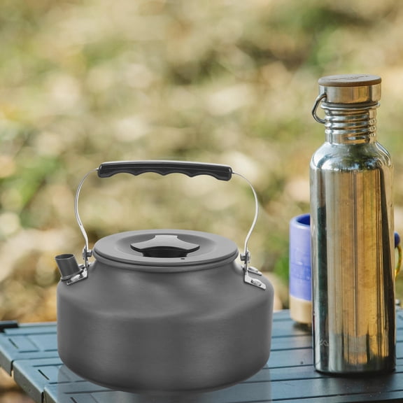 NIAIZEK Portable Dark Grey Aluminum Oxide Camping Kettle Stovetop Water Boiling Pot for Outdoor Travel and Hiking