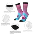 thumbnail image 4 of Balery Pink Shark Pool Fantasy Calcetas Largas con Estampado para Hombre y Mujer – Suaves y Transpirables, Talla Única (US 5-11), 4 of 6