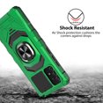 thumbnail image 5 of TJS for Samsung Galaxy A23 5G 4G Phone Case, with Tempered Glass Screen Protector, [Military Grade] Robotic Magnetic Support Car Mount Metal Ring Holder Kickstand Cover for Galaxy A23 5G (Green), 5 of 7