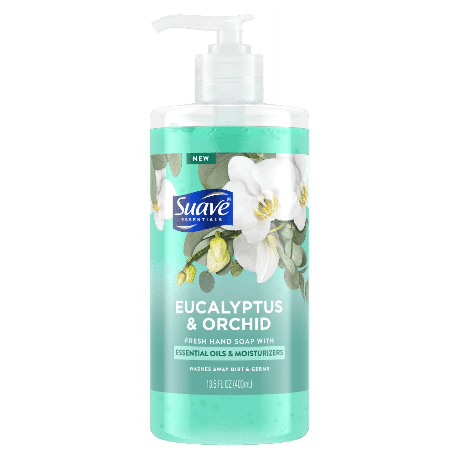 Suave Essentials Liquid Hand Soap, Refreshing Eucalyptus & Orchid, 13.5 fl oz