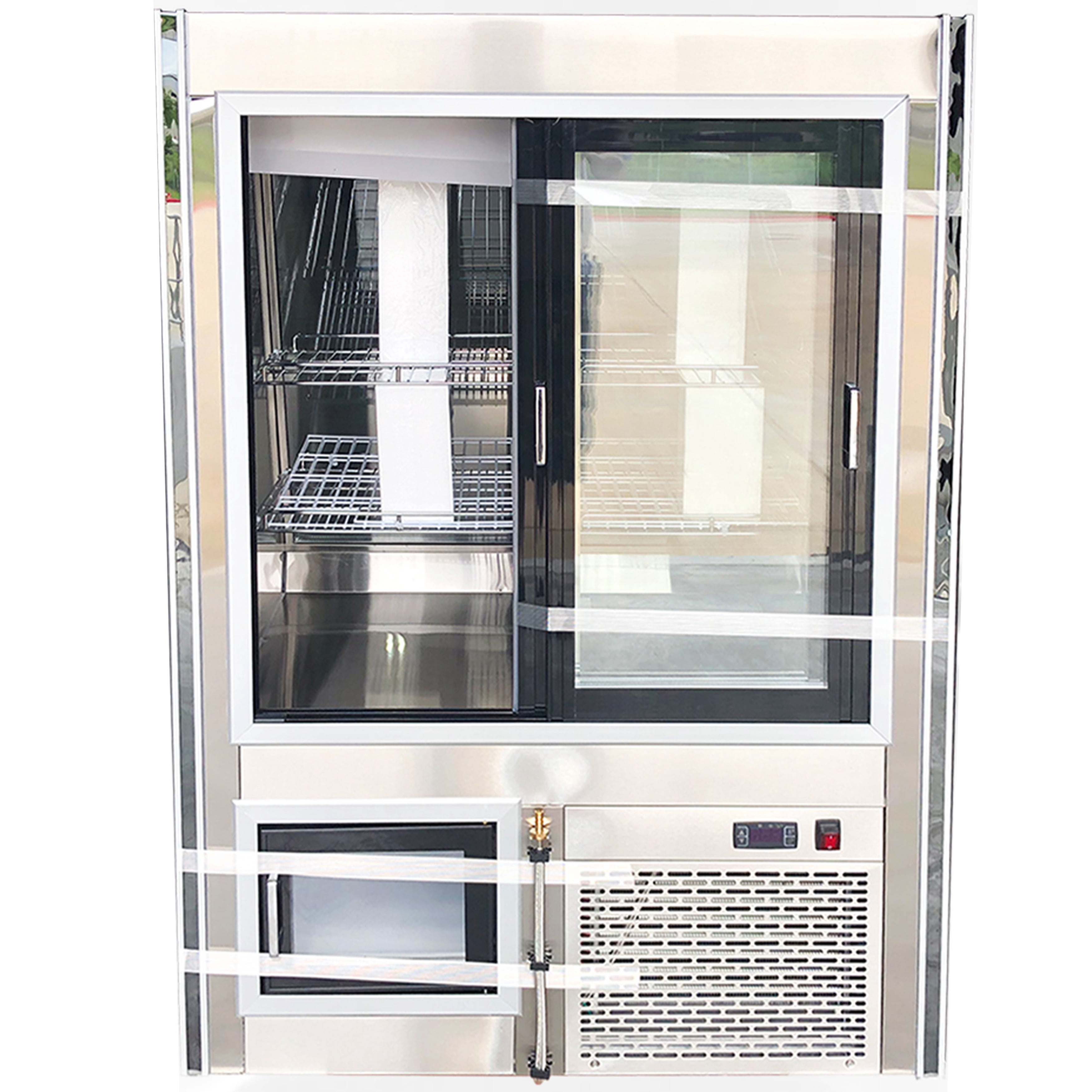NSF 36 in. Commercial Refrigerated Case Display Refrigerator 16.5 Cu.Ft. Stainless Steel Refrigerator Cooler Case