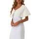 thumbnail image 4 of CHAL DE FALSO PELO ELEGANTE PARA MUJERES INSPIRE CHIC, ENVOLTORIO DE BODA Y FIESTA, SHRUG XS BLANCO, 4 of 6