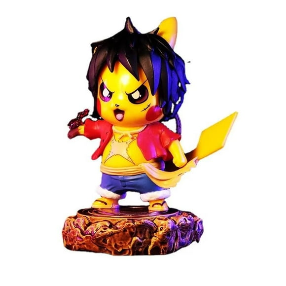 Figura de anime Gouba Pikachu Cos Luffy Fight de una sola pieza, 11 cm