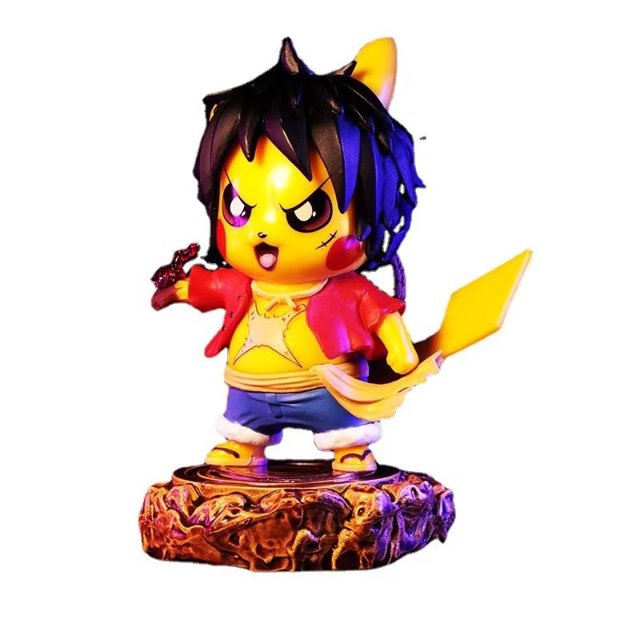 Figura de anime Gouba Pikachu Cos Luffy Fight de una sola pieza, 11 cm