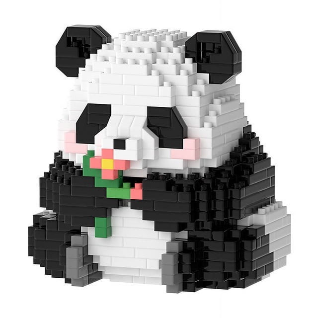 Compatible con el rompecabezas de la muñeca de la flor de la fruta del panda gigante del tesoro nacional, bloques de construcción ensamblados, juguetes de regalo