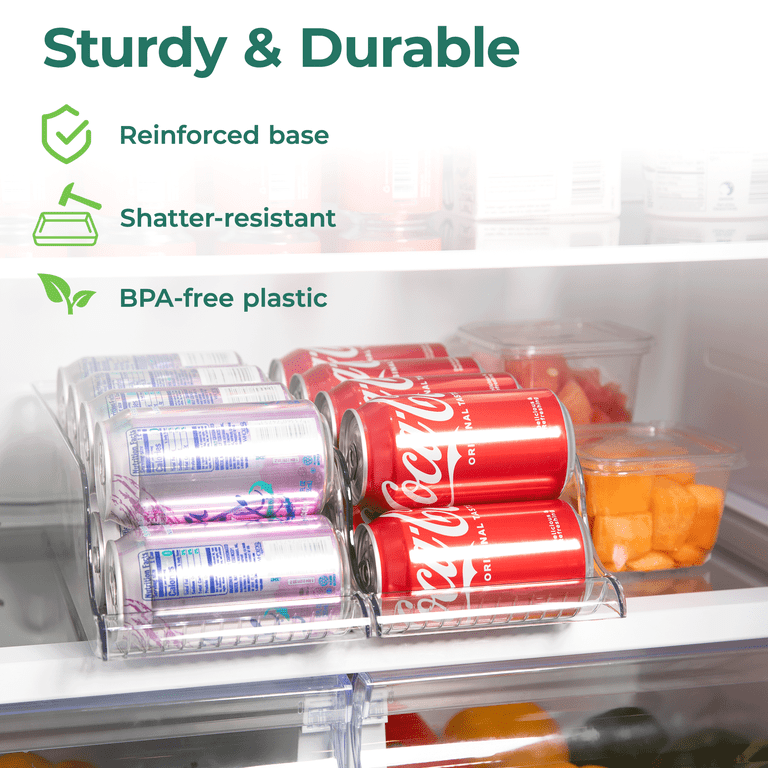 Greenco Fridge Bins, Set of 8 | Stackable Clear Refrigerator Organizer Bins  w/ Durable Handles | Pantry Storage Bins | Kitchen and Refrigerator