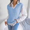 thumbnail image 5 of Lindreshi Sweater Vest Women Women V-Neck Multicolor Knitted Sweater Casual Fashion Sleeveless Vest Jacket Coat Tops, 5 of 8