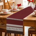 thumbnail image 5 of Red Floral Table Runner 108 Inches, Modern Farmhouse Leaves Brown Striped Bed Runner Dresser Scarves Tabletop for Indoor Outdoor Parties/Ceremony/Banquet, 13"x 108", 5 of 9