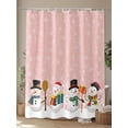 thumbnail image 4 of Christmas Cute Snowman Shower Curtain Set ，Waterproof Fabric Shower Curtains Snowflakes Winter Pink Texture Shower Curtains for Bathroom,Bathroom Decor 36"x78", 4 of 6