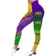 thumbnail image 1 of PMUYBHF Leggings pour Femmes Color Block Graphy Taille Haute Extensible Imprimé Carnaval Festival Leggings Pantalons 6538 S, 1 of 5