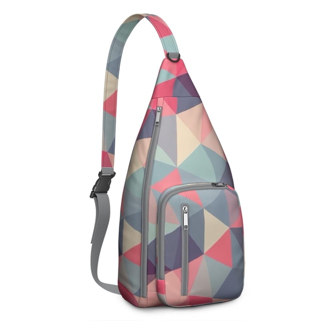 Pop Art Sling Backpack - Colorful Abstract Psychedelic Pattern Shoulder Bag, Fashionable Lightweight Pack