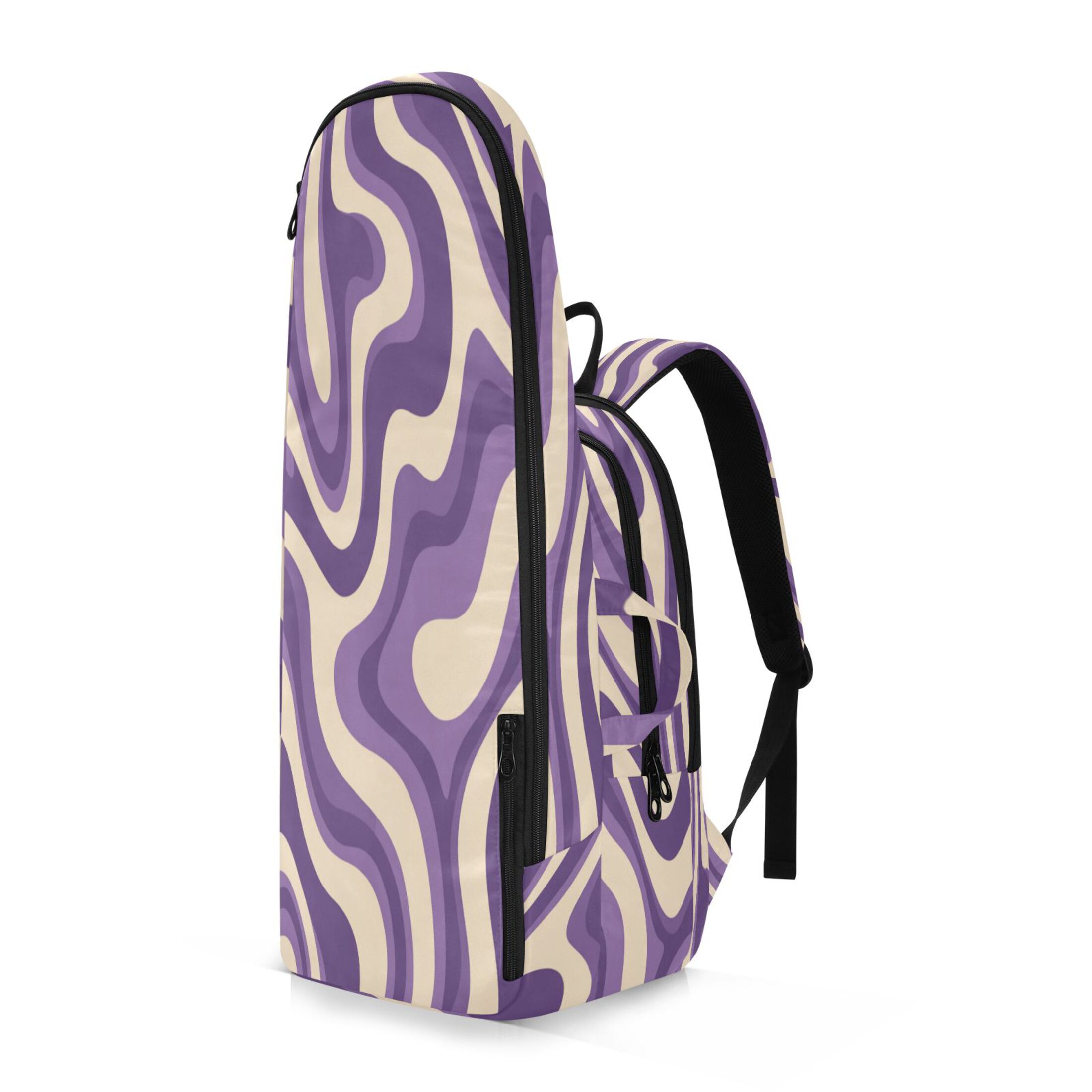 2 Racquet Holder Tennis Backpack Tennis Racket Covers Gym Bags Purple Creamy Pattern