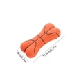 thumbnail image 3 of Juguetes para perros de látex: balón de baloncesto, fútbol y huesos chirriantes, masticables para la dentición, alivio de la ansiedad y juego interactivo, 13.5 cm, marrón y blanco, 3 of 6