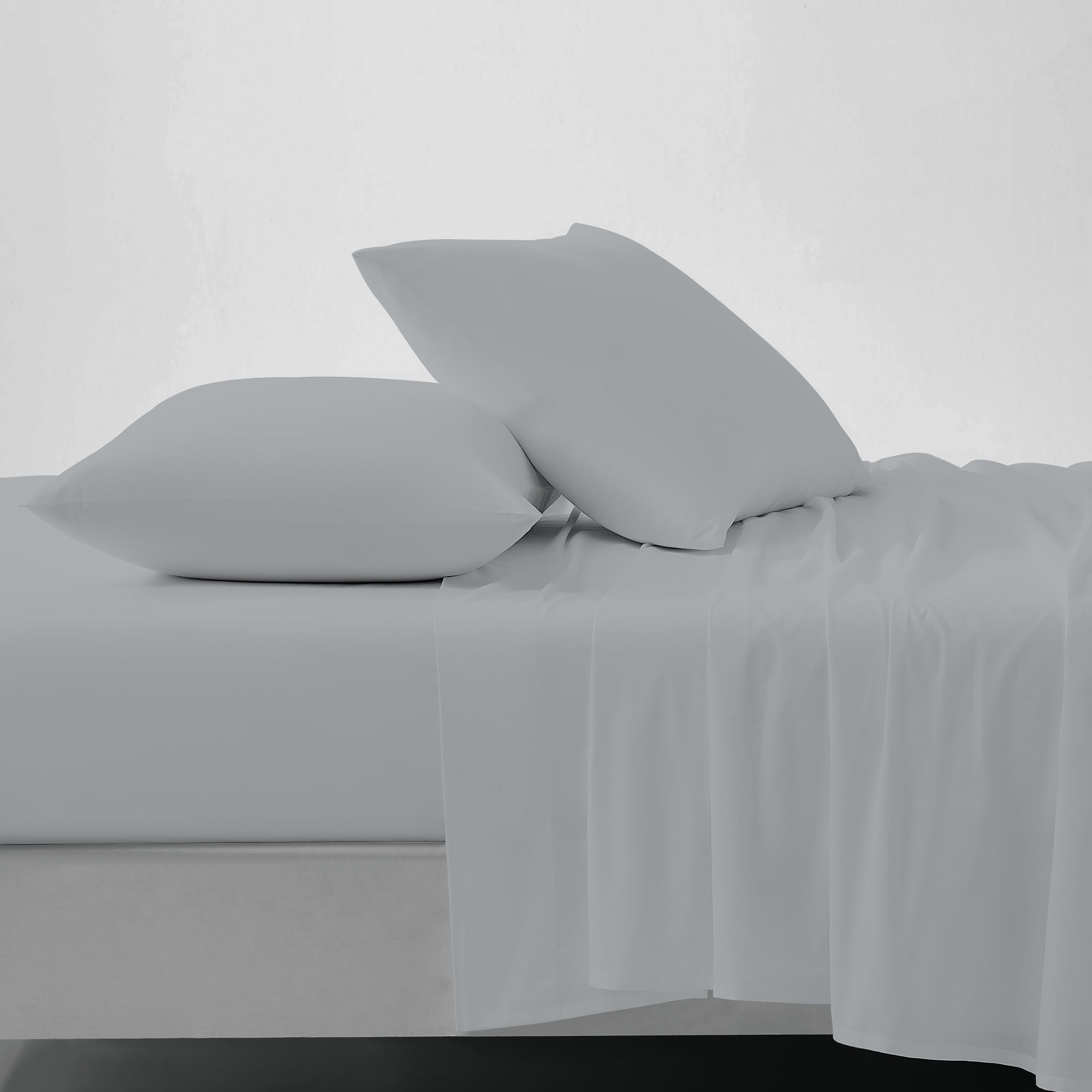 Purity Home 3-Piece 100% Organic Cotton Percale Bed Sheet Set, Cool & Crisp Bedding, Soft & Breathable, Lightweight, Eco-Friendly, Twin-XL, Light Gray