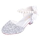 thumbnail image 4 of Zapatos de tacón alto de cuero plateados para niñas, zapatos pequeños para presentaciones en el escenario con piano, zapatos de cristal para niños, zapatos de princesa con vestido brillante, 4 of 5