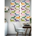 thumbnail image 4 of Color Dogs Sheer Curtains 2 Panels Set Cute Pink Purple Green Dachshund Animals Sheer Window Curtains Light Filtering Rod Pocket Voile Drapes for Bedroom Living Room 52"x63", 4 of 8