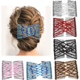 thumbnail image 1 of Aethland 6 Piezas Peine Mágico para el Cabello Pinzas para el Cabello con Cuentas Elásticas para Mujer Novia Elástica Diapositivas Dobles Horquillas Peines para Mujeres Damas Niñas Accesorios para Pei, 1 of 5