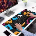 thumbnail image 2 of Long Mouse Pads for Desk,Colorful Halloween Elements Pattern Desk Mats on Top Of Desks, Desk Mouse Pad Extra Large with 3mm Non-Slip Base and Stitched Edge for Gaming,Office,Work,Home 31.5"x15.7", 2 of 6