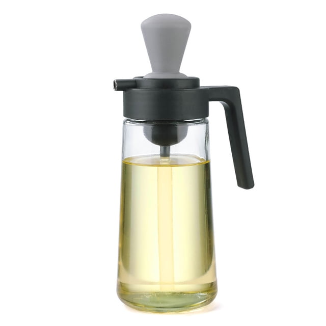 Dispensador de aceite de oliva multifunción 2 en 1 botella de aceite de vidrio con cepillo de silicona