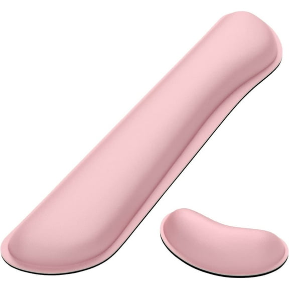 Memory Foam Wrist Rest for Computer Keyboard,Mouse,Ergonomic Design for Typing Pain Relief,Desk Pads Support Hand and Arm,Mousepad Rests,Stain Resistant,2 Piece Pad