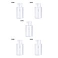 thumbnail image 1 of heritaly Push Down Empty Pump Dispenser Nail Polish Remover Refillable Storage Container Cosmetic Removal Plastic Press Bottle Transparent 200ml 5Set, 1 of 6