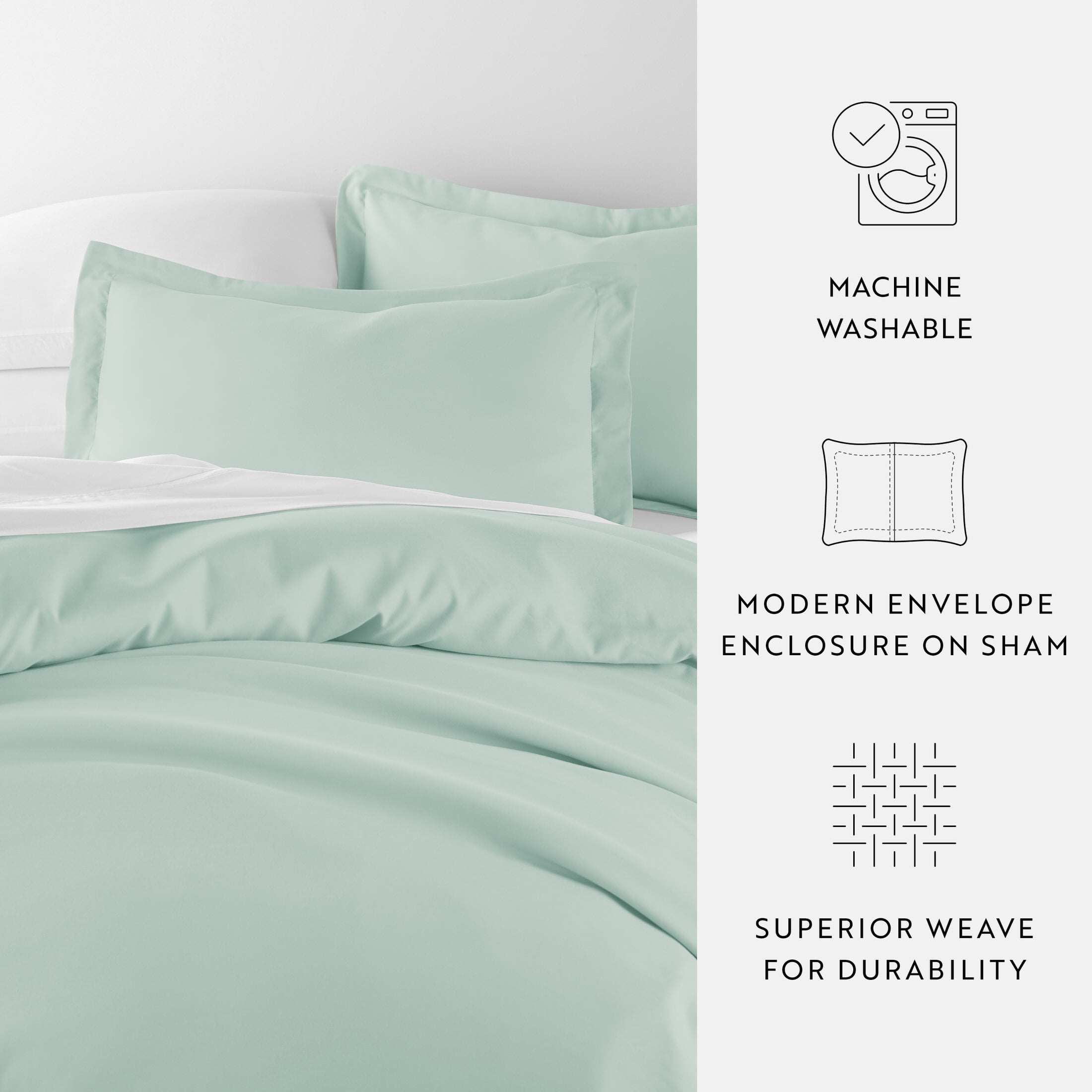 Noble Linens 3-Piece Aqua Duvet Cover Set, King/ Cal King