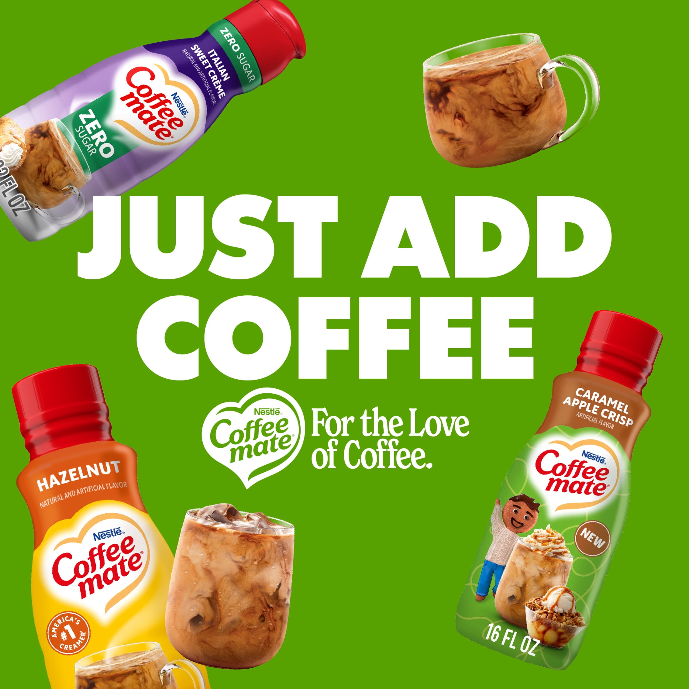 Coffee mate Caramel Apple Crisp Gluten Free Liquid Non-Dairy Coffee Creamer, 16 fl oz