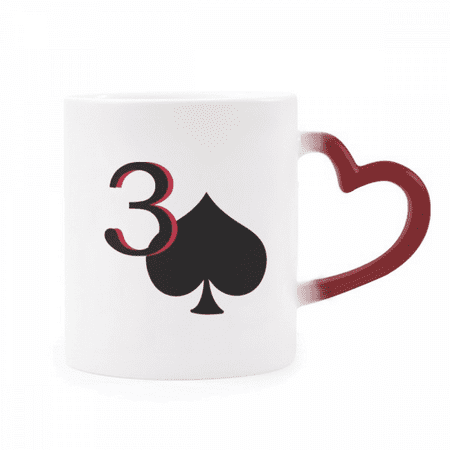 

Peace Jupiter Spade 3 Poker Heat Sensitive Mug Red Color Changing Stoneware Cup