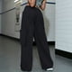 thumbnail image 4 of Gibobby Pantalones deportivos para mujer Pantalones cargo Mujer Ropa holgada de ajuste relajado Pantalones de mezclilla negros Cintura alta Cremallera(Negro,M), 4 of 5