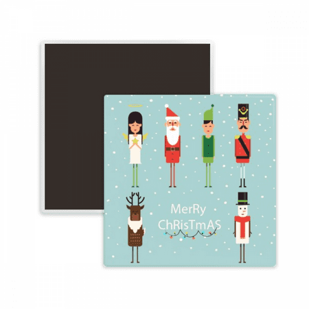 

Merry mas Man Illustration Square Ceracs Fridge Magnet Keepsake Memento