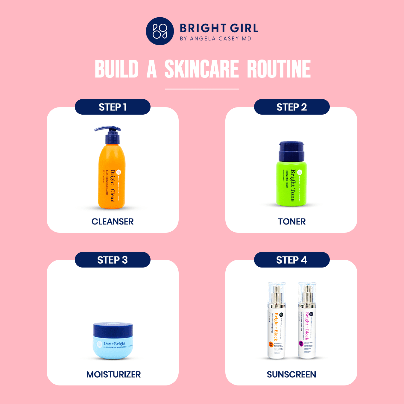 Bright Girl Bright + Block Sheer SPF 40 Mineral Facial Sunscreen for Teen Skin, 2.1 oz