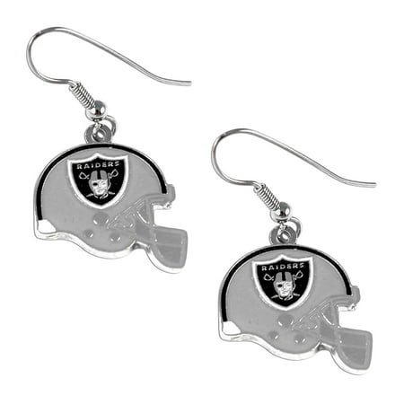 UPC 657175004243 product image for Aminco Oakland Raiders NFL Helmet Shaped J-Hook Silver Tone Earring Set Charm Gi | upcitemdb.com
