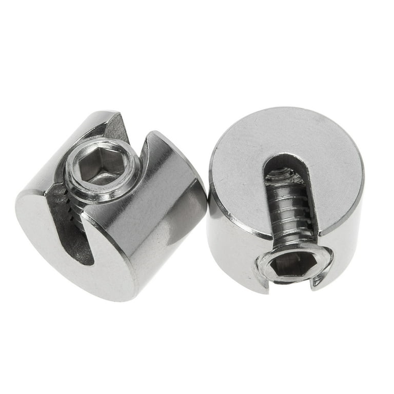 NUOLUX 2pcs Steel Wire Rope Fixation Clip Slotted Grub Steel Wire Rope  Fittings Clip