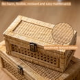 thumbnail image 4 of Rattan Decorative Box, Boho Display Boxes with Lids, Set of 2 Rectangular Wicker Storage Basket, Natural Woven Cane Bins for Home Decor, 4 of 7