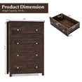 thumbnail image 3 of Gymax Commode à 4 Tiroirs 43,5'' Armoire de Rangement Commode Organisateur de Vêtements Chambre à Coucher Marron, 3 of 10
