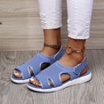 thumbnail image 1 of IUJSOY Women's Arch Support Walking Sandals Breathable Hollow Out Knit Slingback Platform Shoes, 1 of 5