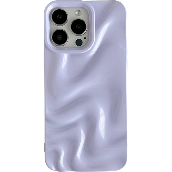 for iPhone 15 Pro Max Case, Water Ripple Pattern Wave Compatible with iPhone Case (Light Purple,iPhone 15 Pro Max)
