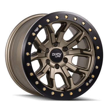 DIRTY LIFE DT-1-9303 17X9 8X165.1 -12ET 130.8CB SATIN GOLD W/SIMULATED RING