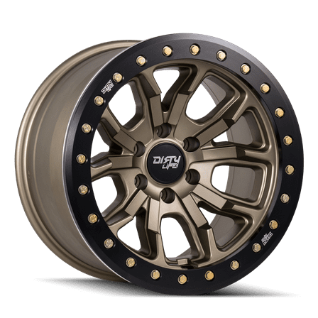 Dirty Life Dt-1-9303 17X9 5X127 -38Et 78.1Cb Satin Gold W/Simulated Ring