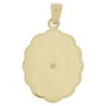 thumbnail image 3 of 14k Tricolor Gold, Mis 15 Anos Quinceanera Virgin Mary Guadalupe Oval Pendant Religious Charm 15mm, 3 of 6