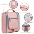 thumbnail image 4 of Hanging Toiletry Bag Cosmetic Travel Make up Organizer With Handle For Women(Medium,Pink), 4 of 4