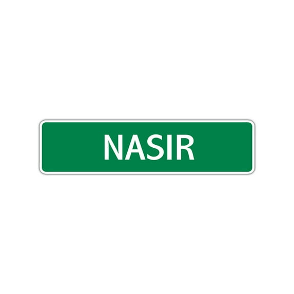 Nasir Boys Children Name Letter Printed Label Indoor Outdoor Novelty Wall Plaque Decoration Aluminum Sign 4"x18"