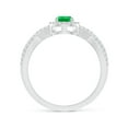 thumbnail image 3 of ANGARA Natural Twist Shank Pear Emerald Ring with Diamond Halo in 14K White Gold for Women (Size-6x4mm) | May Birthstone, Birthday, Anniversary, Jewelry Gift for Women | Natural Emerald Ring, 3 of 10