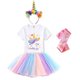 thumbnail image 2 of Diadema de unicornio, camiseta, vestido tutú y faja de satén. Atraje de Unicornio para Fie Tutu and Sian Tutu and Sian, 2 of 2