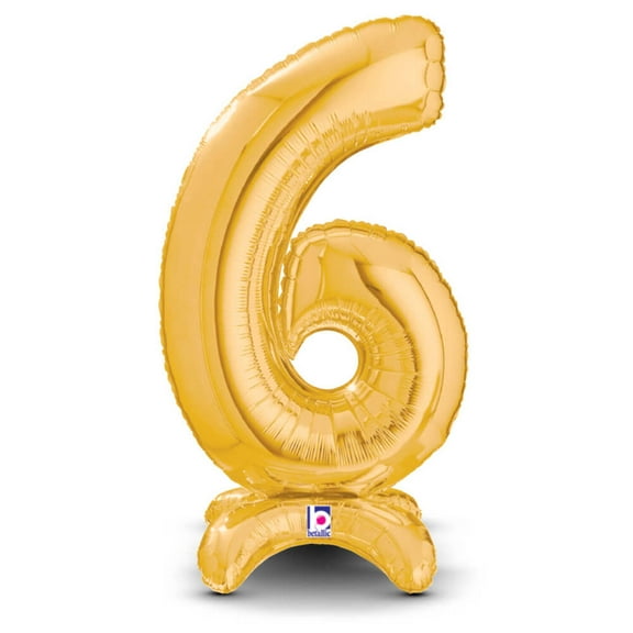25 inch Standups Number 6 - Gold (Air-Fill Only) Foil Mylar Balloon - Party Supplies Decorations