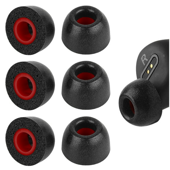 Geekria 3 Pairs Comfort Memory Foam True Wireless Earbuds Ear Tips Compatible with 4.5-6.3mm in-Ear Earphones Nozzle Blocking Noise Foam Tips / Earbud Ear Tips / Tips Eartips (L Size / Short)